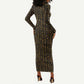 Ankh Horus Scarab Egyptian Long Sleeve Bodycon Dress Ancient Egypt - African Spiritual Legacy - African Pride