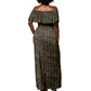 Ankh Horus Scarab Egyptian Off Shoulder Maxi Dress Ancient Egypt - African Spiritual Legacy - African Pride