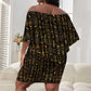 Ankh Horus Scarab Egyptian Off Shoulder Short Dress Ancient Egypt - African Spiritual Legacy - African Pride