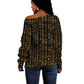 Ankh Horus Scarab Egyptian Off Shoulder Sweater Ancient Egypt - African Spiritual Legacy - African Pride