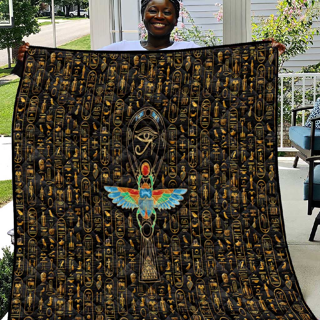 Ankh Horus Scarab Egyptian Quilt Ancient Egypt - African Spiritual Legacy - African Pride