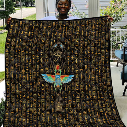 Ankh Horus Scarab Egyptian Quilt Ancient Egypt - African Spiritual Legacy - African Pride