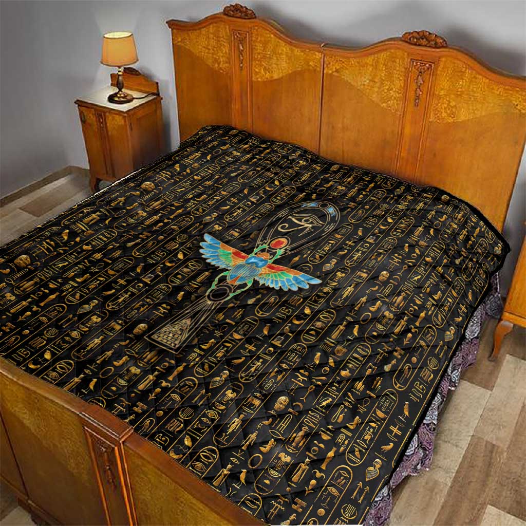 Ankh Horus Scarab Egyptian Quilt Ancient Egypt - African Spiritual Legacy - African Pride
