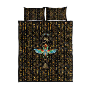 Ankh Horus Scarab Egyptian Quilt Bed Set Ancient Egypt - African Spiritual Legacy - African Pride