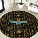 Ankh Horus Scarab Egyptian Round Carpet Ancient Egypt - African Spiritual Legacy - African Pride