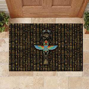 Ankh Horus Scarab Egyptian Rubber Doormat Ancient Egypt - African Spiritual Legacy - African Pride