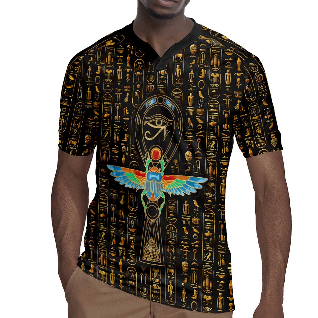 Ankh Horus Scarab Egyptian Rugby Jersey Ancient Egypt - African Spiritual Legacy - African Pride
