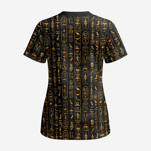Ankh Horus Scarab Egyptian Scrub Top Ancient Egypt - African Spiritual Legacy - African Pride