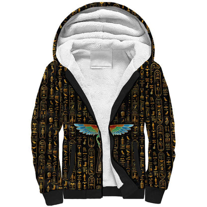 Ankh Horus Scarab Egyptian Sherpa Hoodie Ancient Egypt - African Spiritual Legacy - African Pride