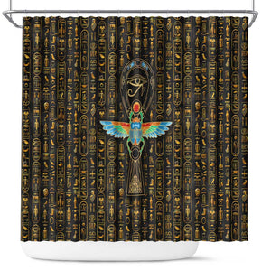 Ankh Horus Scarab Egyptian Shower Curtain Ancient Egypt - African Spiritual Legacy - African Pride