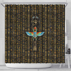Ankh Horus Scarab Egyptian Shower Curtain Ancient Egypt - African Spiritual Legacy - African Pride