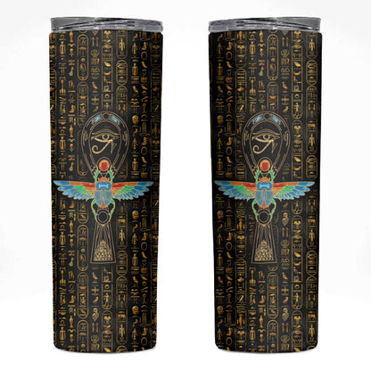 Ankh Horus Scarab Egyptian Skinny Tumbler Ancient Egypt - African Spiritual Legacy - African Pride