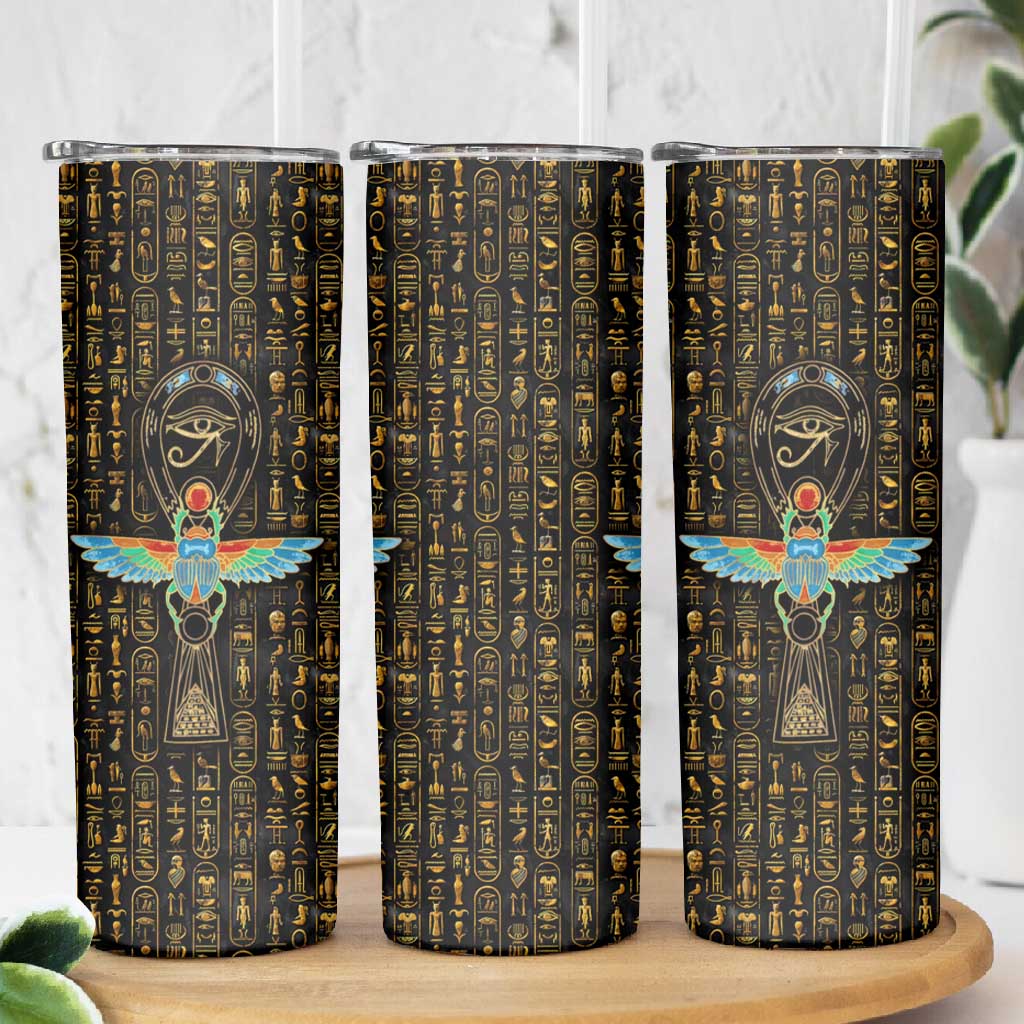 Ankh Horus Scarab Egyptian Skinny Tumbler Ancient Egypt - African Spiritual Legacy - African Pride