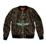 Ankh Horus Scarab Egyptian Sleeve Zip Bomber Jacket Ancient Egypt - African Spiritual Legacy - African Pride