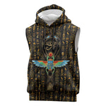 Ankh Horus Scarab Egyptian Sleeveless Hoodie Ancient Egypt - African Spiritual Legacy - African Pride