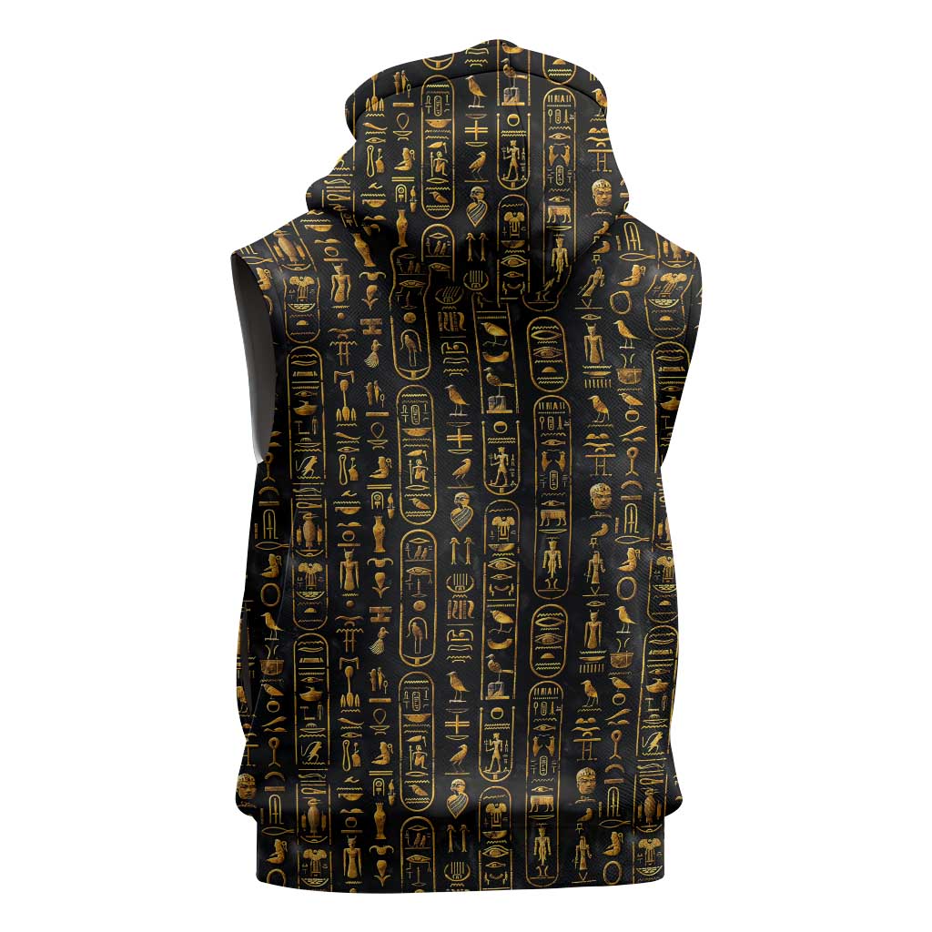 Ankh Horus Scarab Egyptian Sleeveless Hoodie Ancient Egypt - African Spiritual Legacy - African Pride
