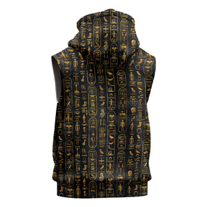 Ankh Horus Scarab Egyptian Sleeveless Hoodie Ancient Egypt - African Spiritual Legacy - African Pride