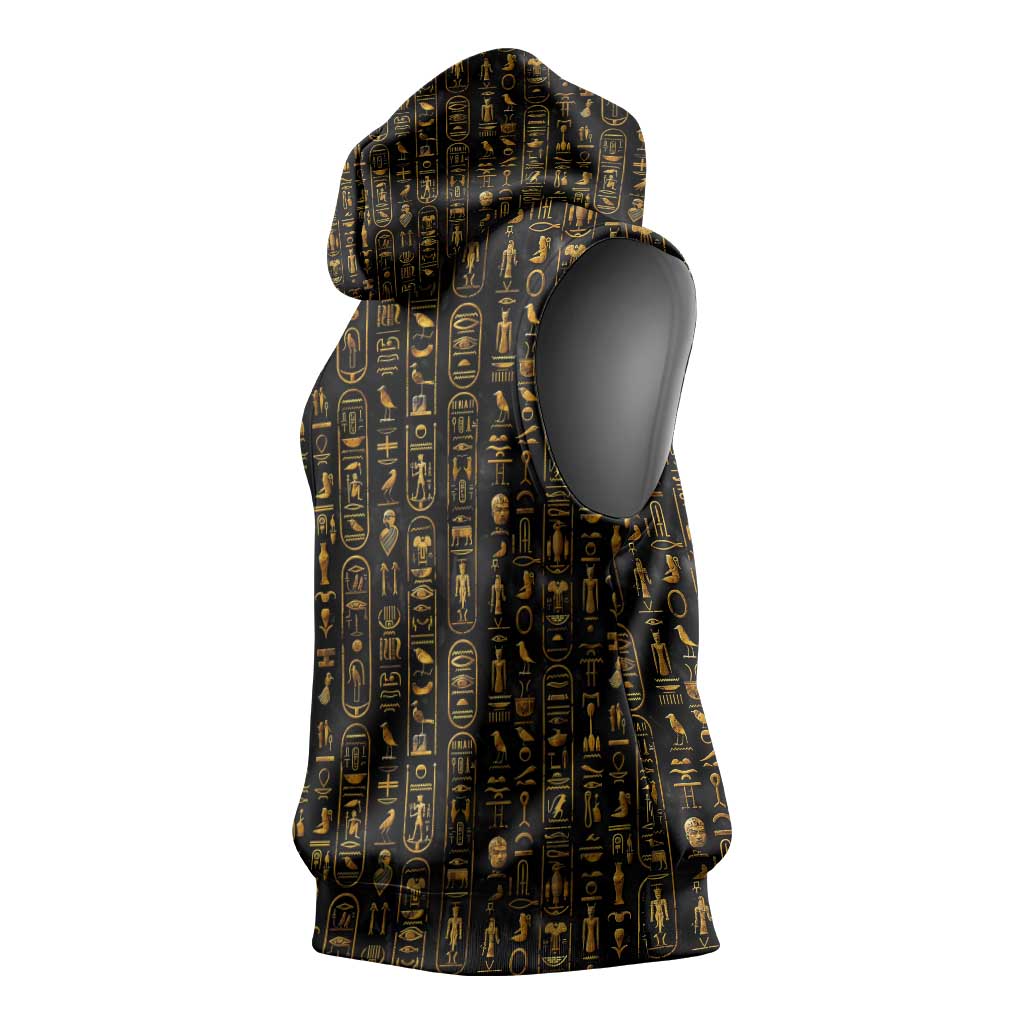 Ankh Horus Scarab Egyptian Sleeveless Hoodie Ancient Egypt - African Spiritual Legacy - African Pride