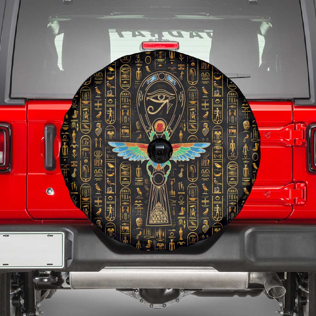 Ankh Horus Scarab Egyptian Spare Tire Cover Ancient Egypt - African Spiritual Legacy - African Pride
