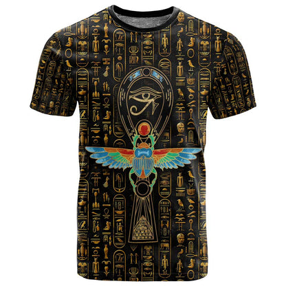 Ankh Horus Scarab Egyptian T shirt Ancient Egypt - African Spiritual Legacy - African Pride