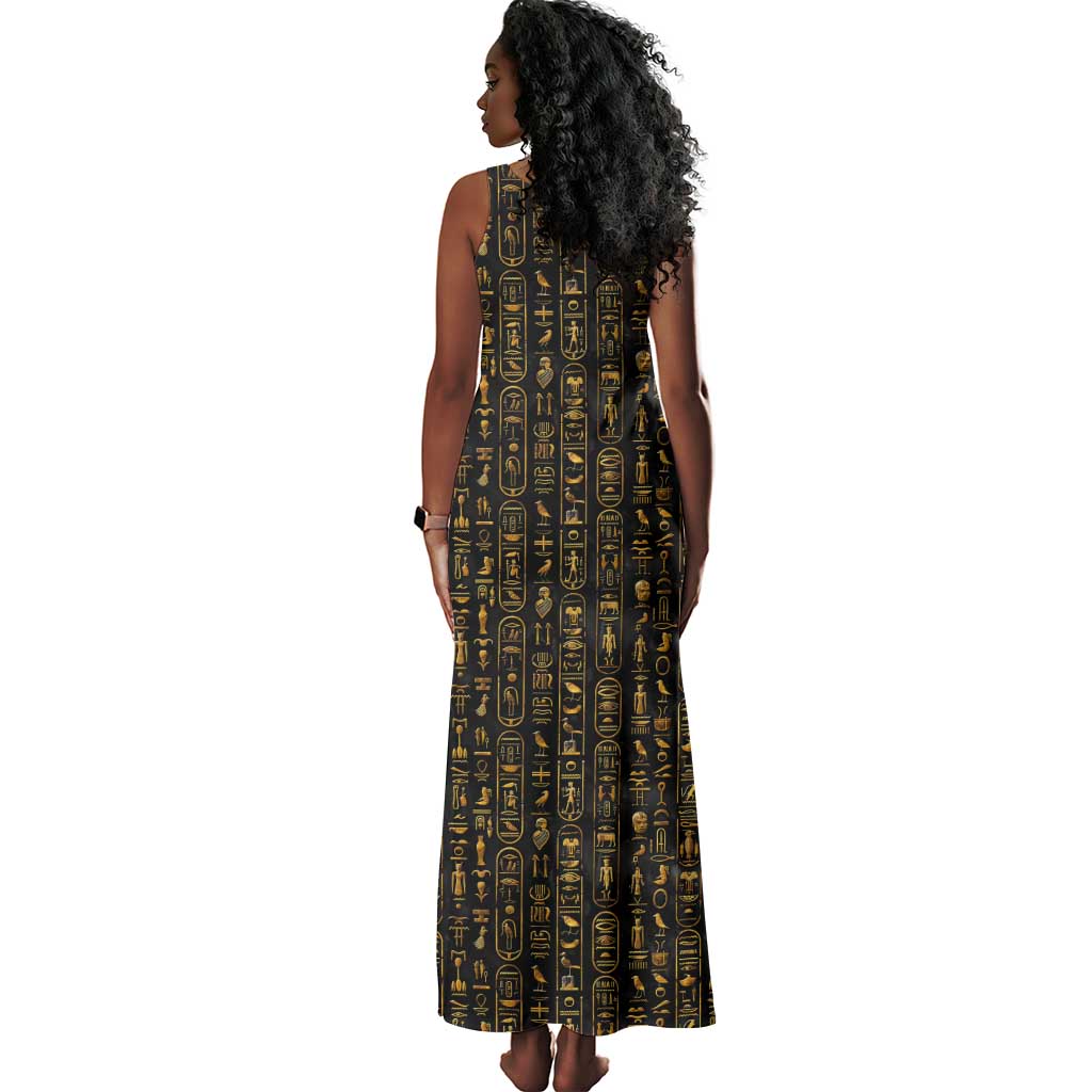 Ankh Horus Scarab Egyptian Tank Maxi Dress Ancient Egypt - African Spiritual Legacy - African Pride