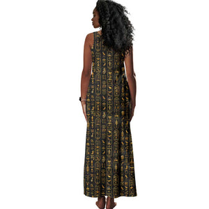 Ankh Horus Scarab Egyptian Tank Maxi Dress Ancient Egypt - African Spiritual Legacy - African Pride