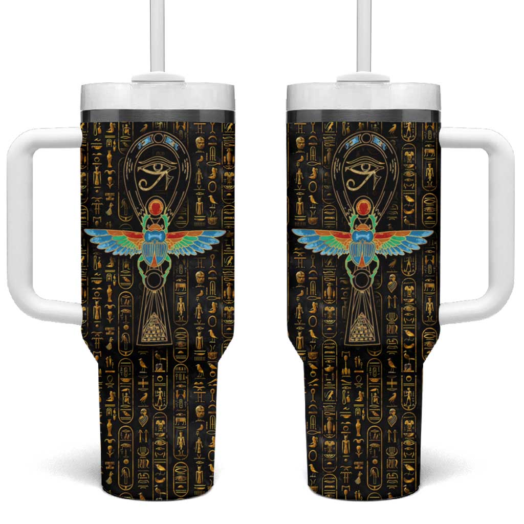 Ankh Horus Scarab Egyptian Tumbler With Handle Ancient Egypt - African Spiritual Legacy - African Pride