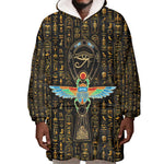 Ankh Horus Scarab Egyptian Wearable Blanket Hoodie Ancient Egypt - African Spiritual Legacy - African Pride