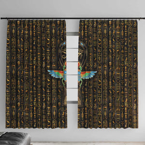 Ankh Horus Scarab Egyptian Window Curtain Ancient Egypt - African Spiritual Legacy - African Pride