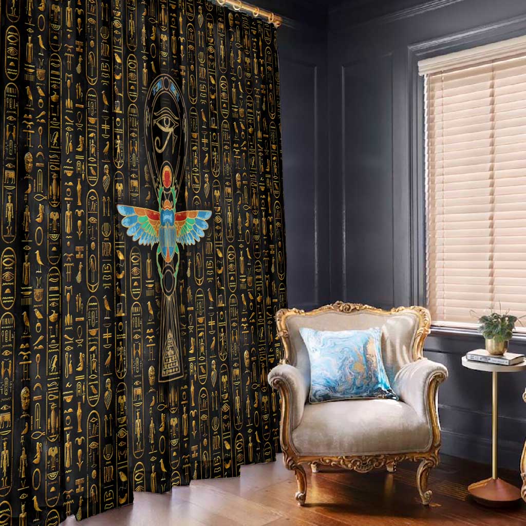 Ankh Horus Scarab Egyptian Window Curtain Ancient Egypt - African Spiritual Legacy - African Pride