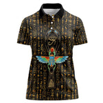 Ankh Horus Scarab Egyptian Women Polo Shirt Ancient Egypt - African Spiritual Legacy - African Pride