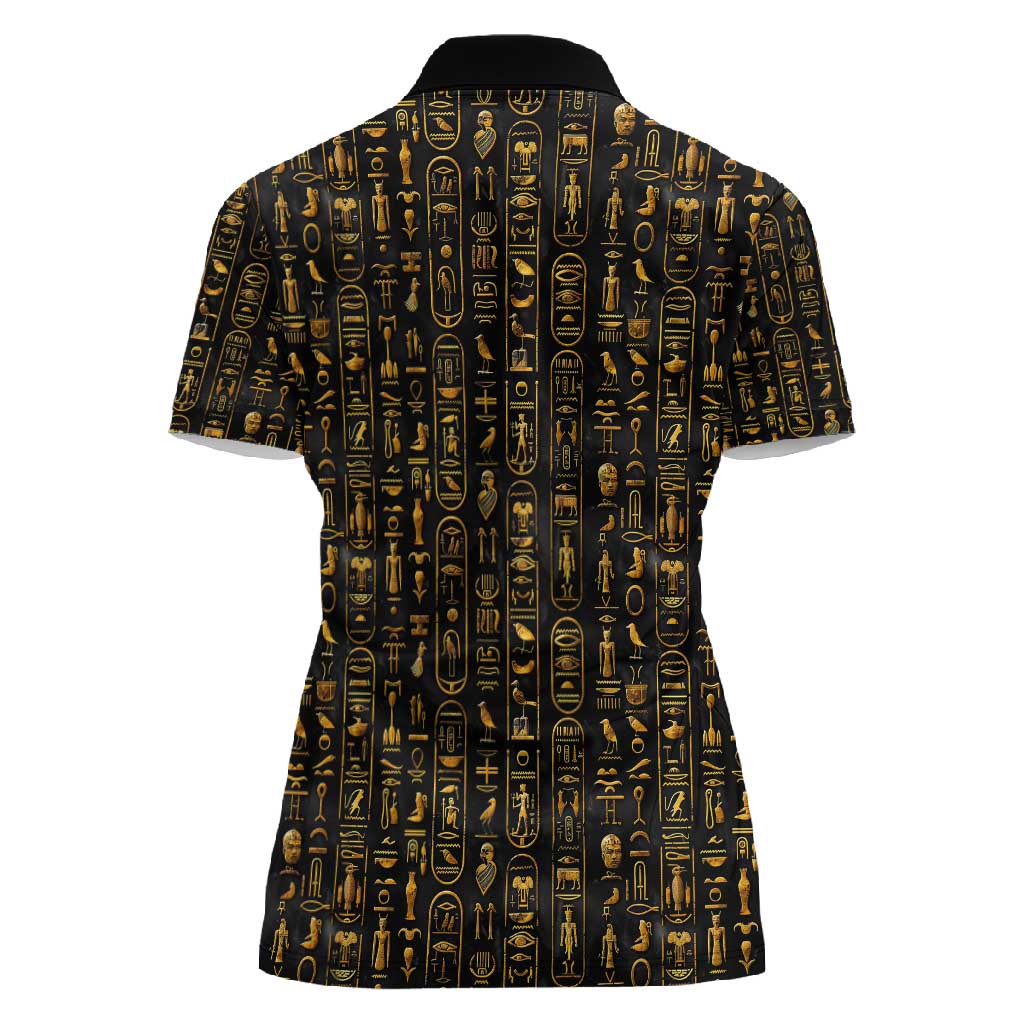 Ankh Horus Scarab Egyptian Women Polo Shirt Ancient Egypt - African Spiritual Legacy - African Pride