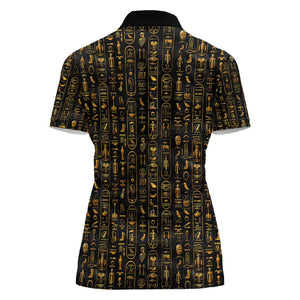 Ankh Horus Scarab Egyptian Women Polo Shirt Ancient Egypt - African Spiritual Legacy - African Pride