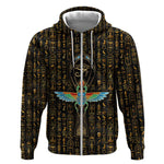 Ankh Horus Scarab Egyptian Zip Hoodie Ancient Egypt - African Spiritual Legacy - African Pride