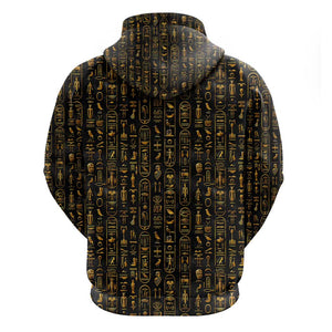 Ankh Horus Scarab Egyptian Zip Hoodie Ancient Egypt - African Spiritual Legacy - African Pride