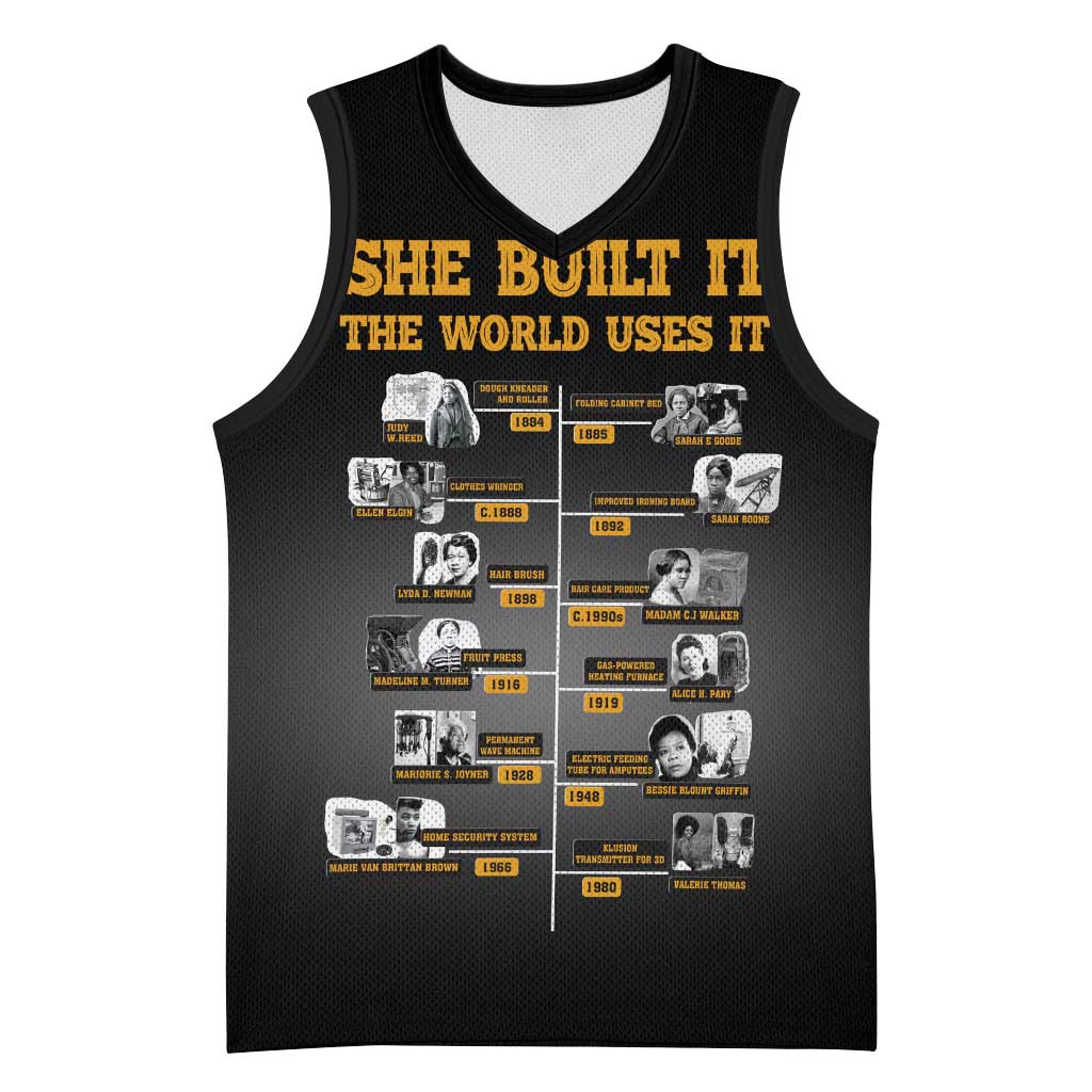 She Built It The World Uses It Basketball Jersey Black Women, Bold Inventions - African Pride