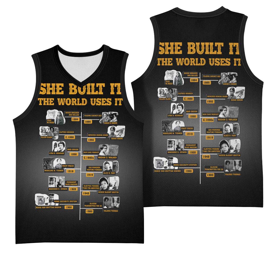 She Built It The World Uses It Basketball Jersey Black Women, Bold Inventions - African Pride