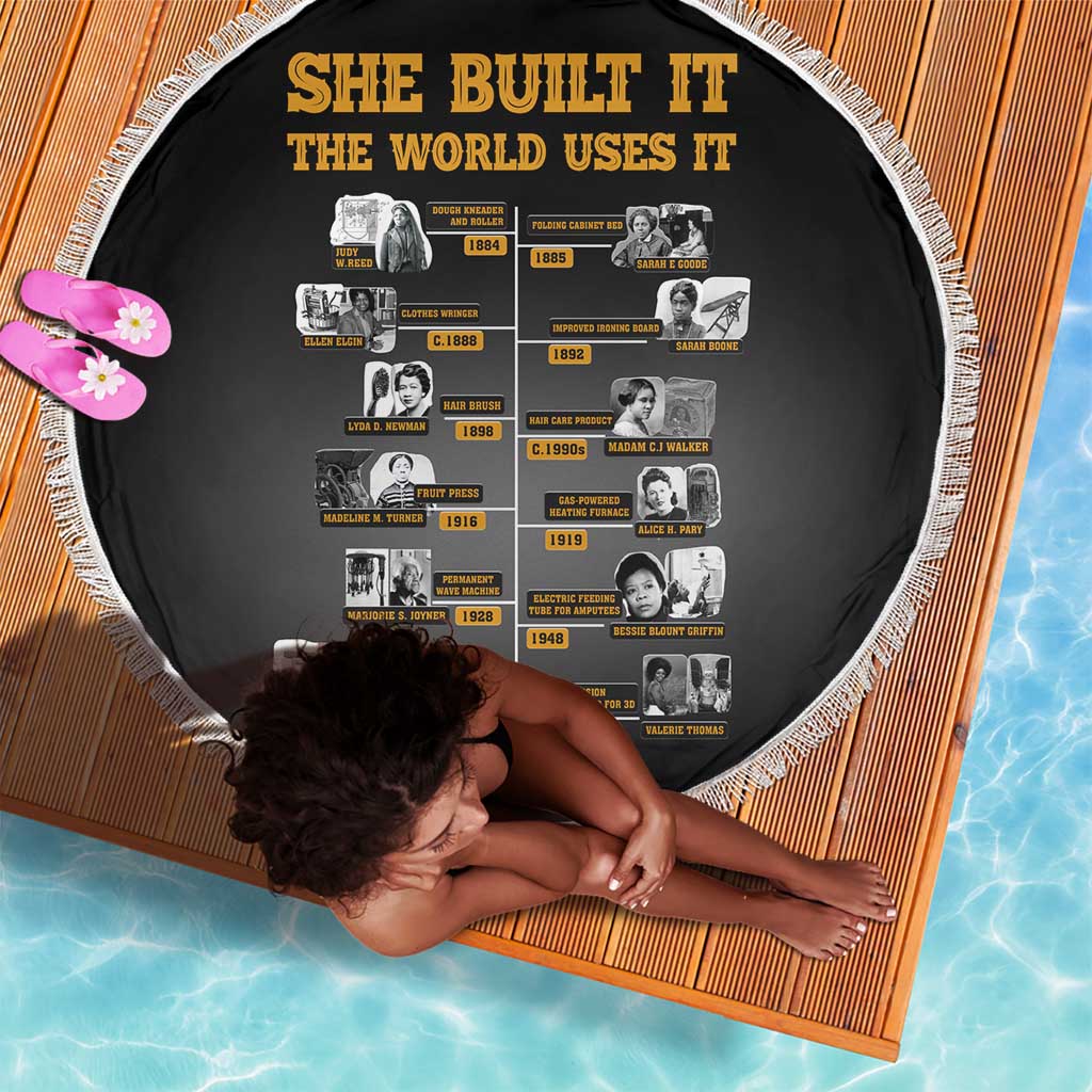 She Built It The World Uses It Beach Blanket Black Women, Bold Inventions - African Pride