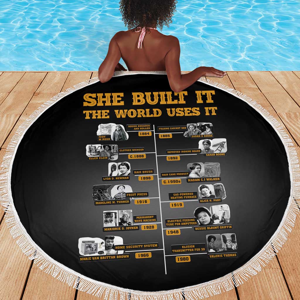 She Built It The World Uses It Beach Blanket Black Women, Bold Inventions - African Pride