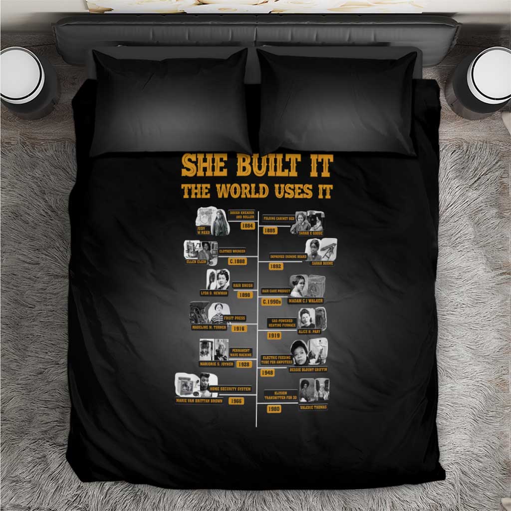 She Built It The World Uses It Bedding Set Black Women, Bold Inventions - African Pride