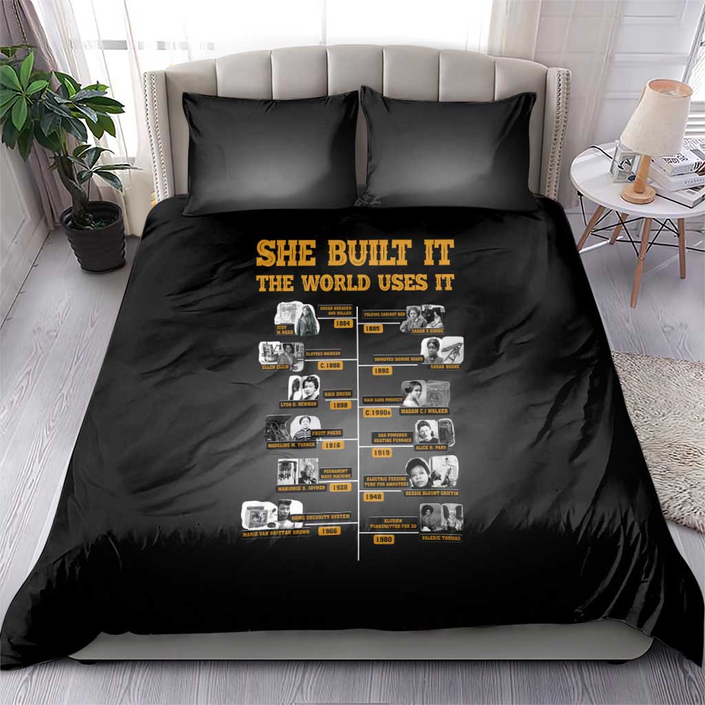 She Built It The World Uses It Bedding Set Black Women, Bold Inventions - African Pride