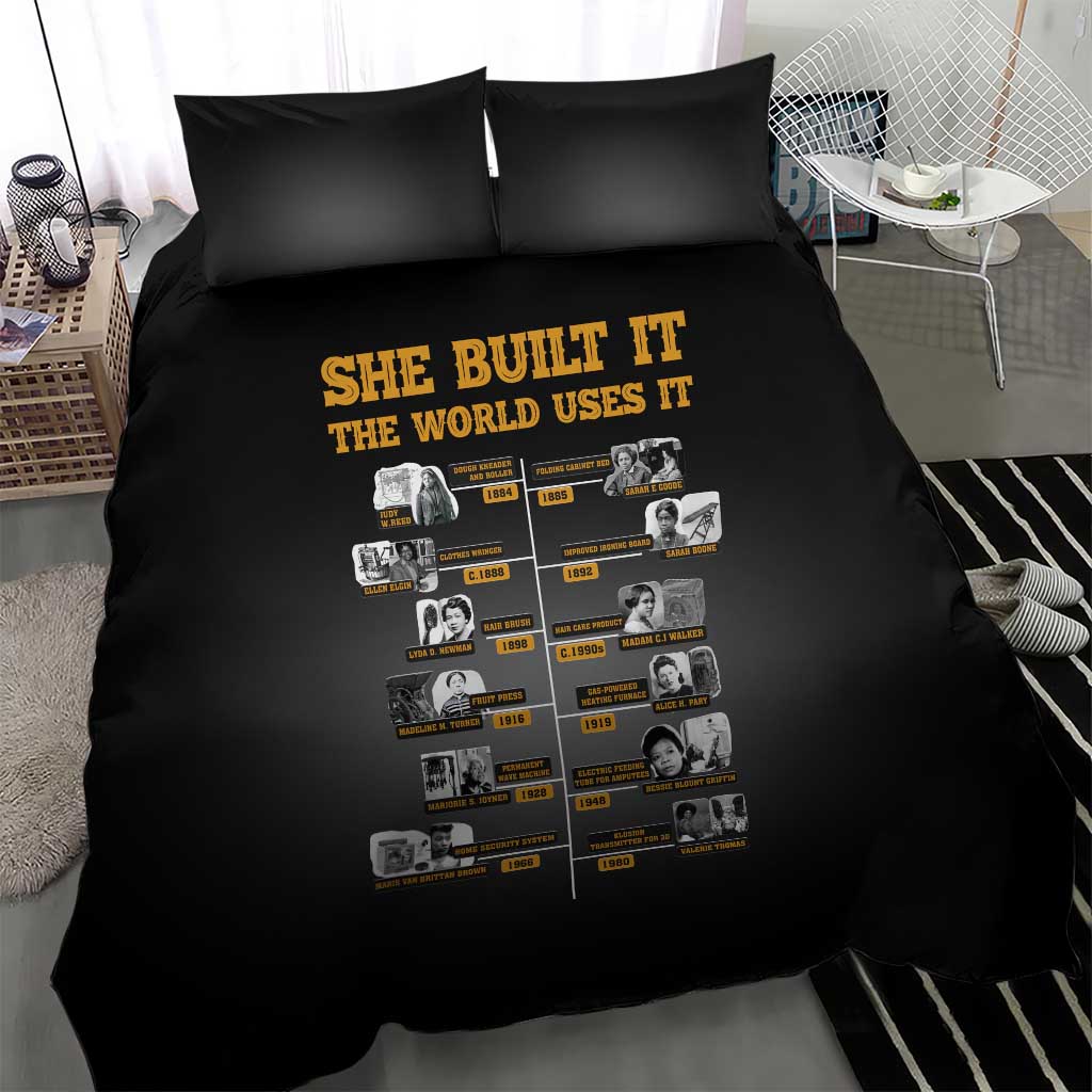 She Built It The World Uses It Bedding Set Black Women, Bold Inventions - African Pride