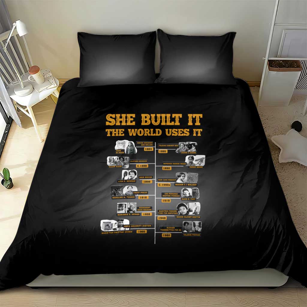 She Built It The World Uses It Bedding Set Black Women, Bold Inventions - African Pride