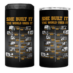 She Built It The World Uses It 4 in 1 Can Cooler Tumbler Black Women, Bold Inventions - African Pride