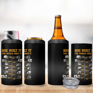 She Built It The World Uses It 4 in 1 Can Cooler Tumbler Black Women, Bold Inventions - African Pride