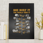 She Built It The World Uses It Canvas Wall Art Black Women, Bold Inventions - African Pride
