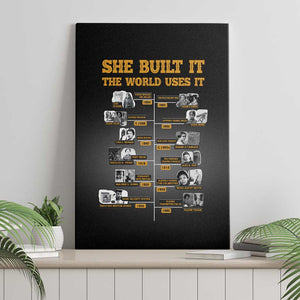 She Built It The World Uses It Canvas Wall Art Black Women, Bold Inventions - African Pride