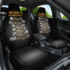 She Built It The World Uses It Car Seat Cover Black Women, Bold Inventions - African Pride