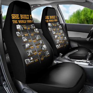 She Built It The World Uses It Car Seat Cover Black Women, Bold Inventions - African Pride