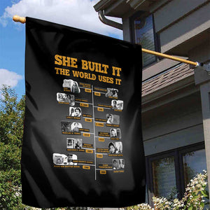 She Built It The World Uses It Garden Flag Black Women, Bold Inventions - African Pride